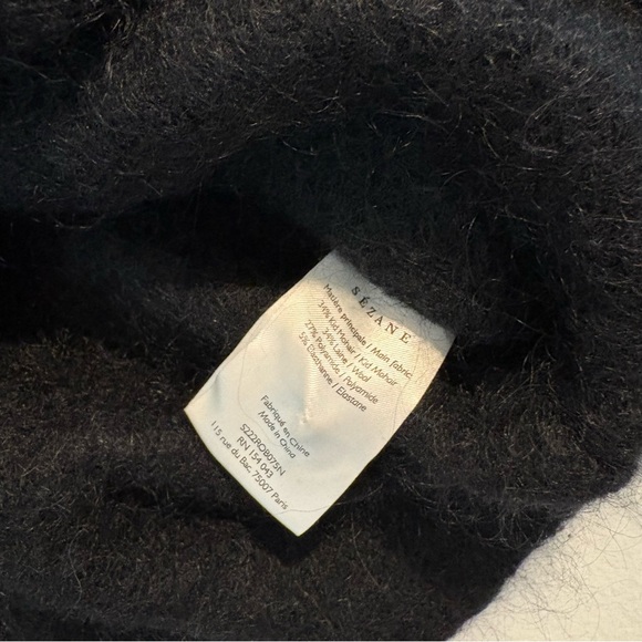 Sézane La Maille Cardigan Black Mohair Blend Small - Picture 4 of 9